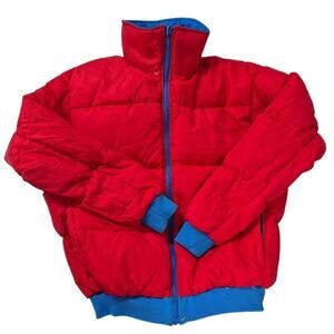 Vtg Columbia Reversible Radial Sleeve Nylon/ Down Ski Jacket Red/Blue Mens Sz L